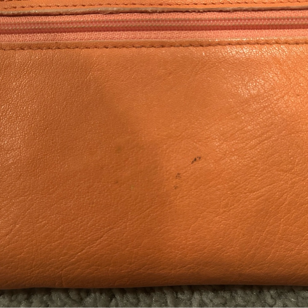 Brahmin Coral Pebbled Leather Tote & Matching Zip-Around Wallet Set - Picture 14 of 16